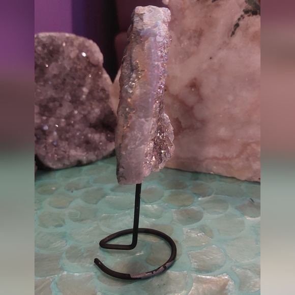 Titanium Amethyst Druzy on Stand - Picture 7 of 7